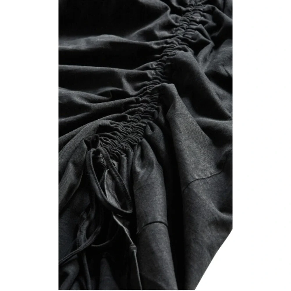City Chic Ivy Wash Black Acid Ruched Mini Dress NWT Plus‎ Size Sleeveless